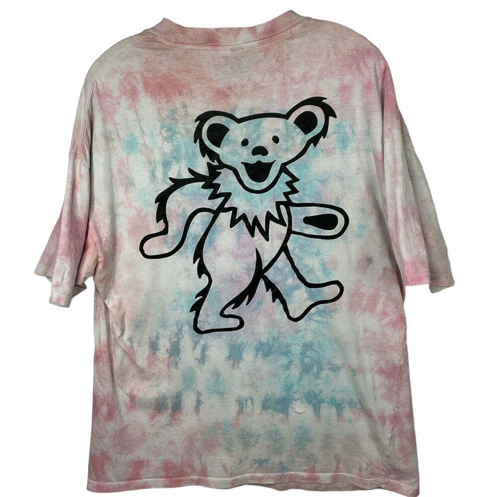 Grateful Dead Tie Dye Dancing Bear Graphic Tee H&M Divided Pastel T-Shirt XS